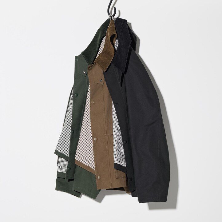 chaquetas blusón utilitarias uniqlo para hombre color negro