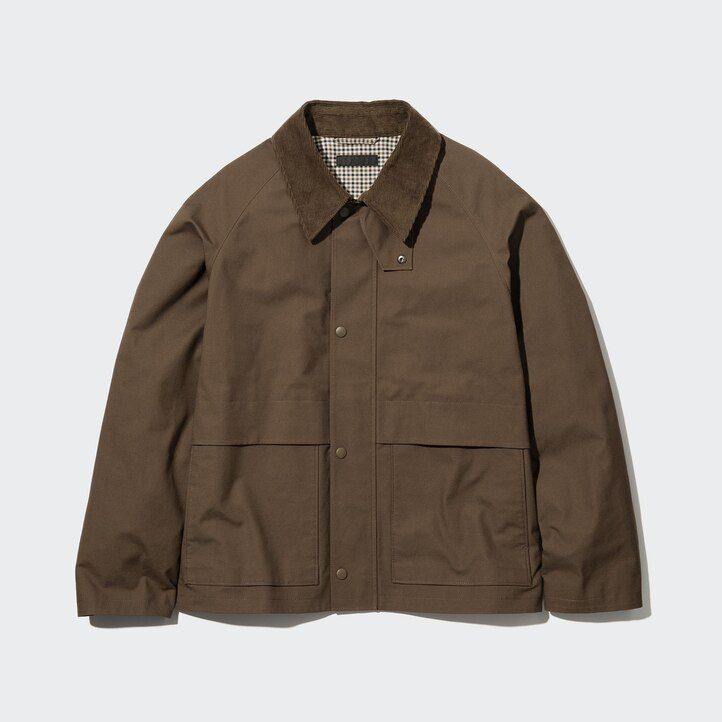 chaquetas blusón utilitarias uniqlo para hombre color negro