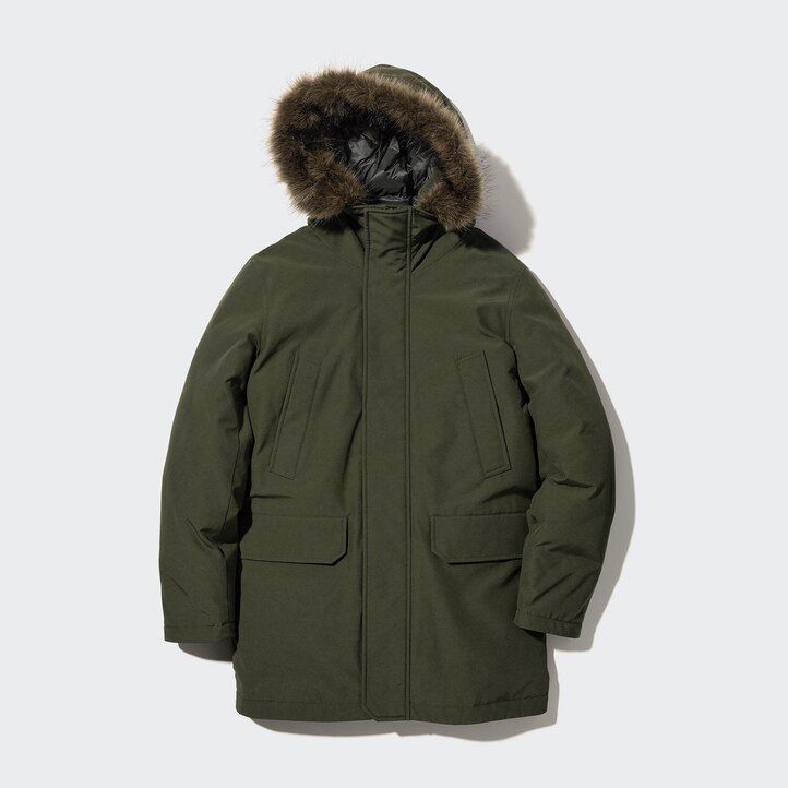 chaquetas de plumón híbridas ultra cálidas uniqlo para hombre color negro