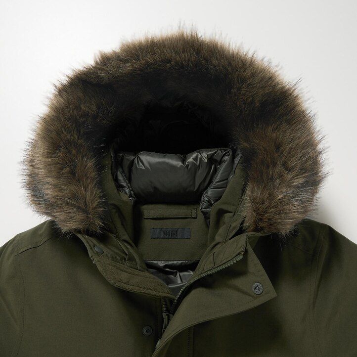 chaquetas de plumón híbridas ultra cálidas uniqlo para hombre color negro