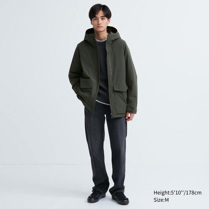 chaquetas híbridas de plumón 3d uniqlo para hombre color marrón
