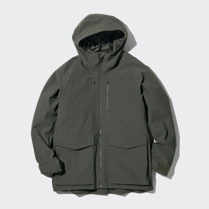 chaquetas híbridas de plumón 3d uniqlo para hombre color marrón