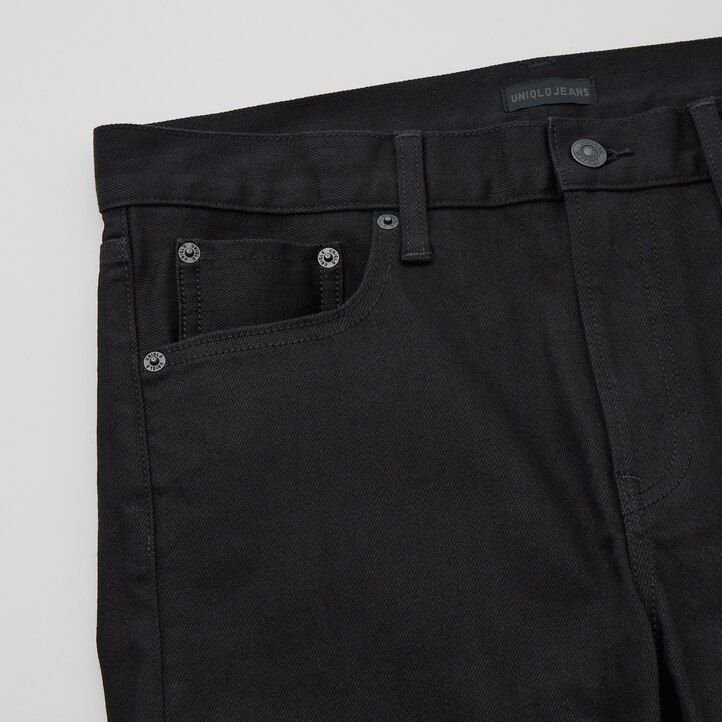 vaqueros ajustados elásticos de orillo uniqlo para hombre temporada 2021 azul marino