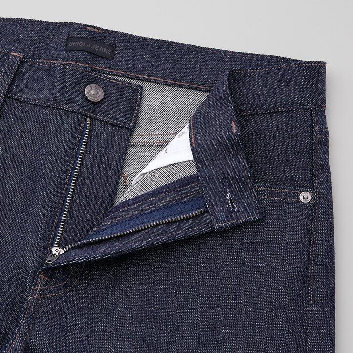vaqueros ajustados elásticos de orillo uniqlo para hombre temporada 2021 azul marino