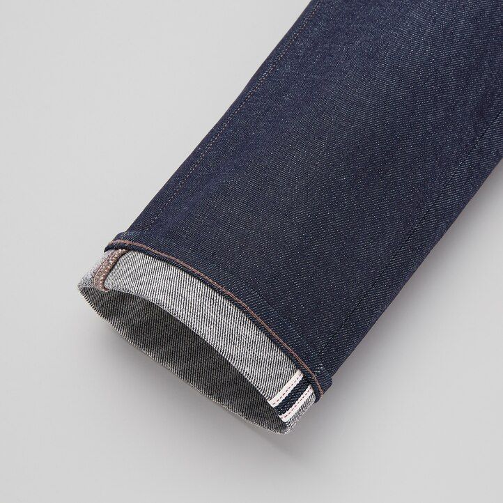 vaqueros ajustados elásticos de orillo uniqlo para hombre temporada 2021 azul marino
