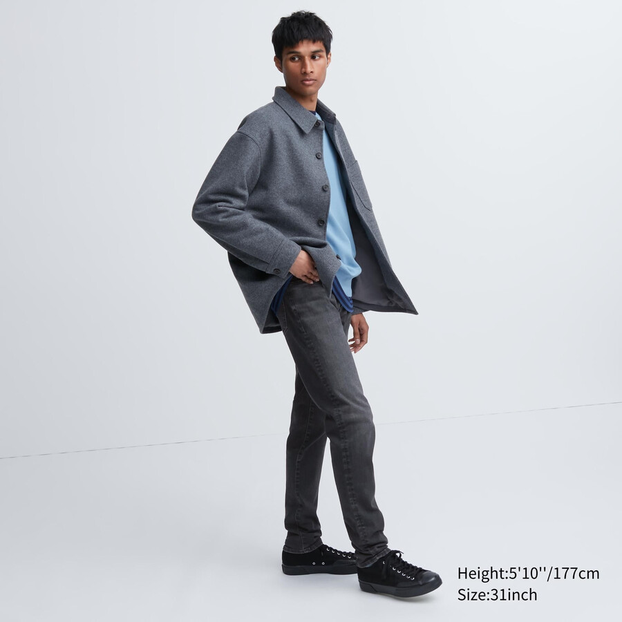 vaqueros ajustados ultraelásticos grises uniqlo para hombre