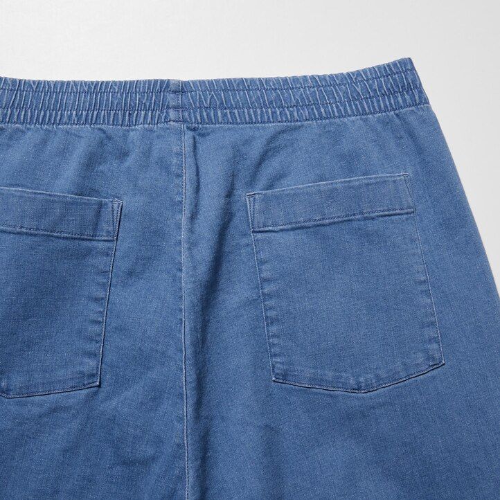 vaqueros azules de corte relajado hasta los tobillos de uniqlo para hombre