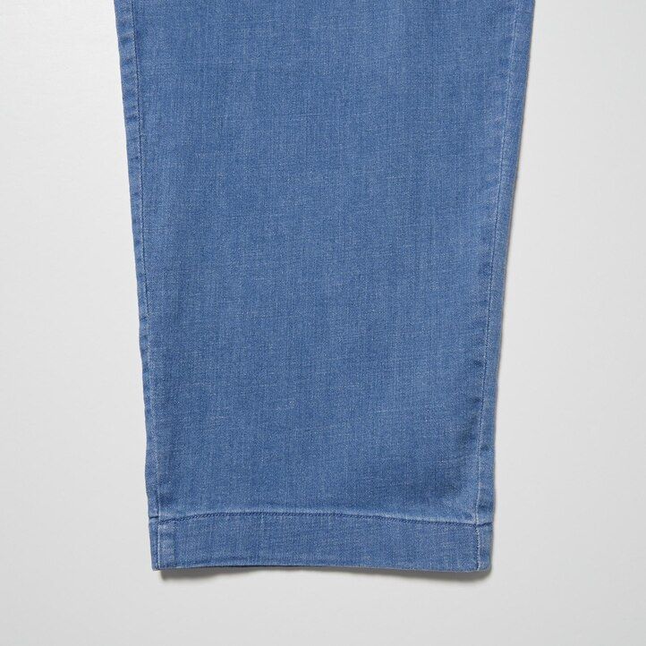 vaqueros azules de corte relajado hasta los tobillos de uniqlo para hombre