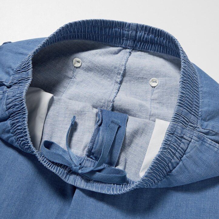 vaqueros azules de corte relajado hasta los tobillos de uniqlo para hombre