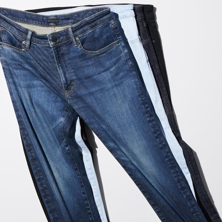 vaqueros ajustados ultraelásticos uniqlo para hombre color negro