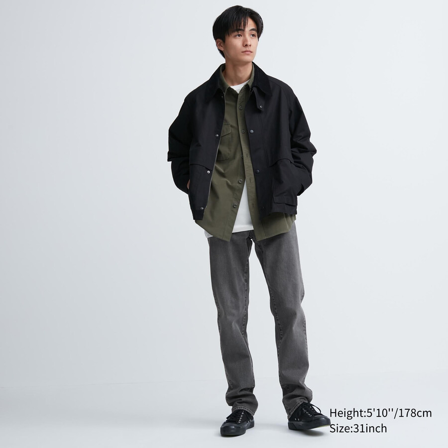 vaqueros ajustados grises uniqlo para hombre
