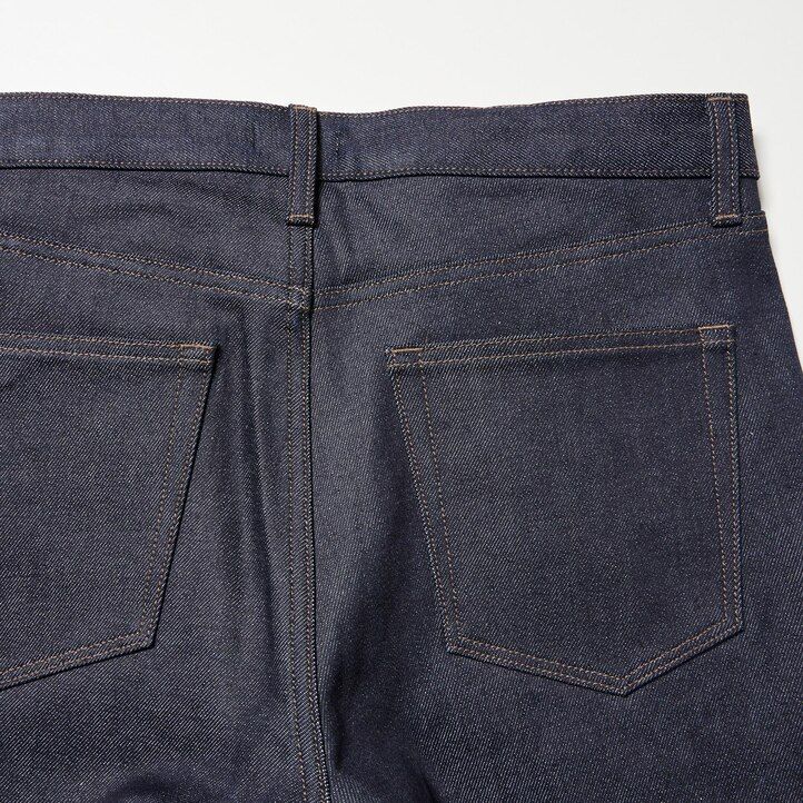 vaqueros ajustados elásticos con orillo de uniqlo azul marino para hombre