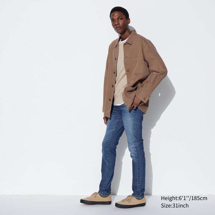 vaqueros ajustados ultraelásticos uniqlo negros para hombre