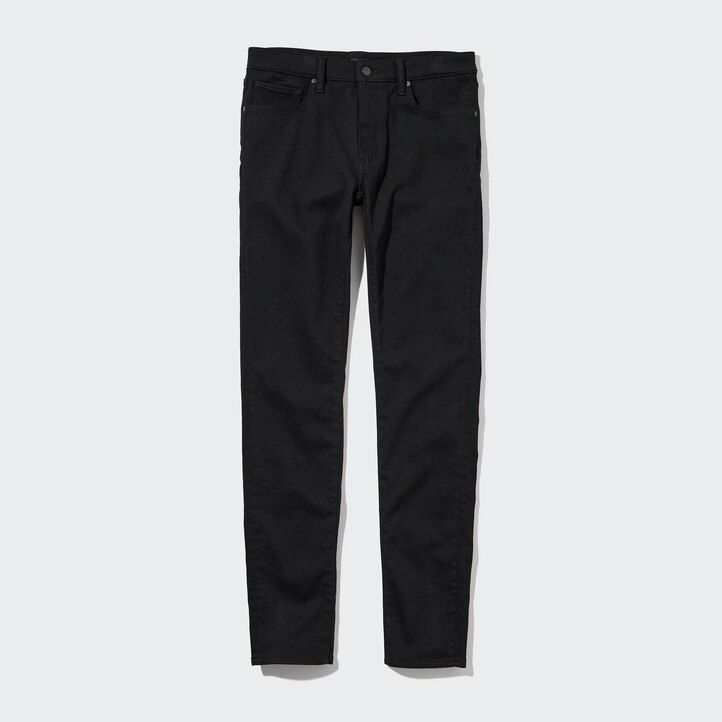 vaqueros ajustados ultraelásticos uniqlo negros para hombre