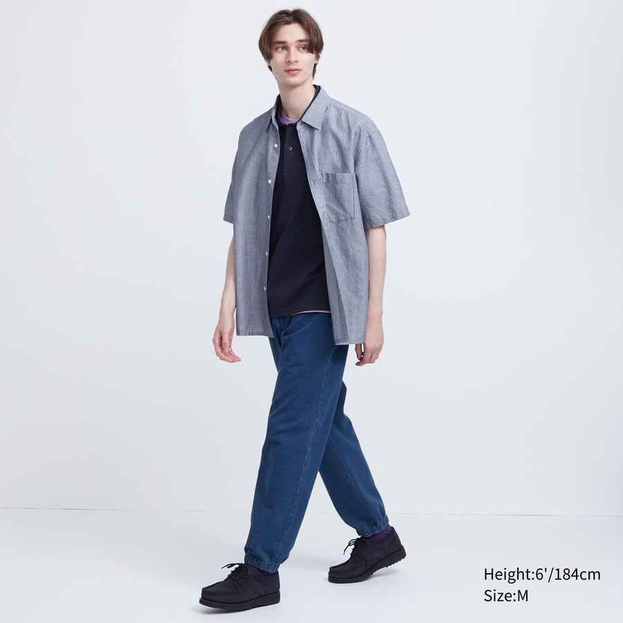 joggers de mezclilla de jersey lavado uniqlo para hombre en azul