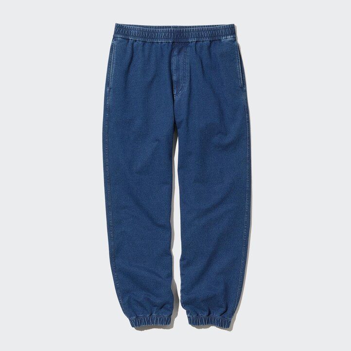 joggers de mezclilla de jersey lavado uniqlo para hombre en azul
