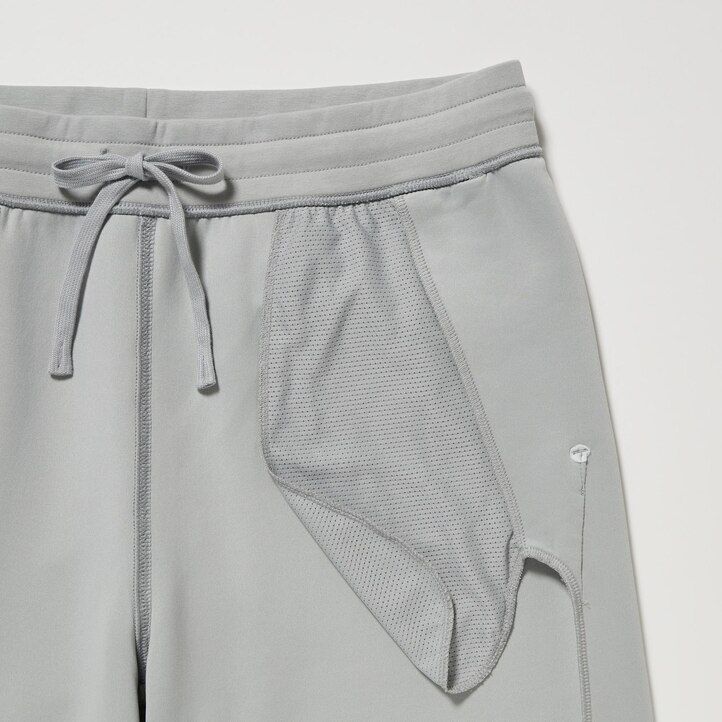 pantalones deportivos elásticos secos uniqlo gris claro para hombre