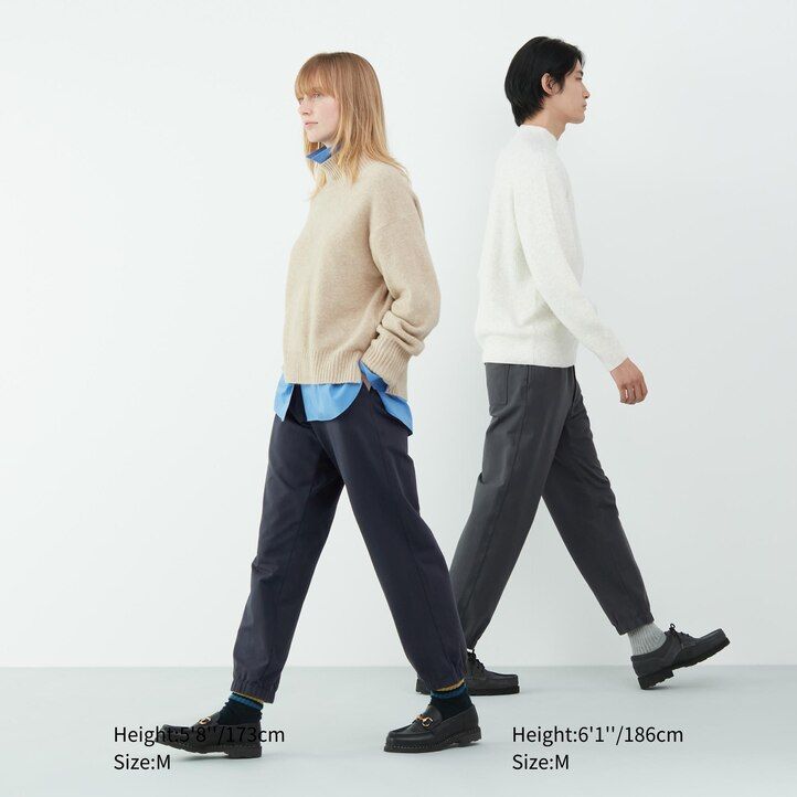 pantalones deportivos uniqlo beige de jersey lavado hasta los tobillos para hombre