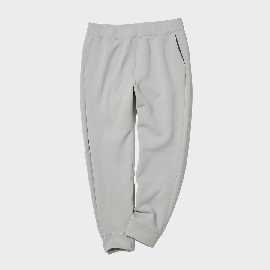 pantalones deportivos elásticos secos uniqlo gris claro para hombre