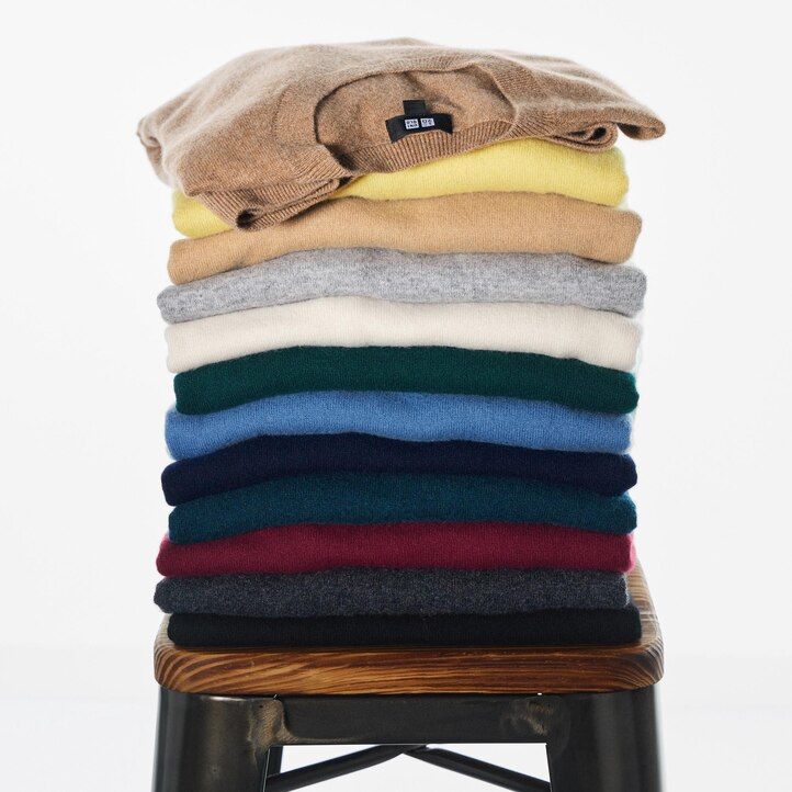 suéteres de cuello redondo uniqlo 100pctshmere para hombre en color marrón