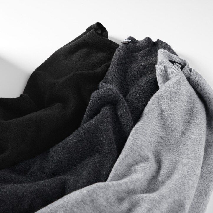suéteres de cuello redondo uniqlo 100pctshmere para hombre en color marrón