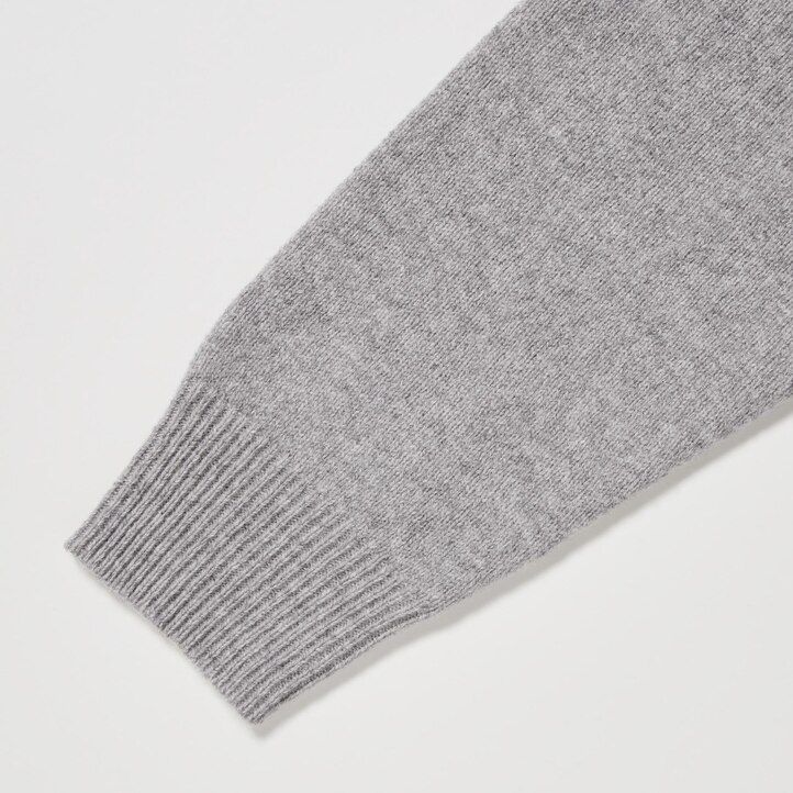 suéteres de cuello en v de lana de cordero premium uniqlo para hombre en gris