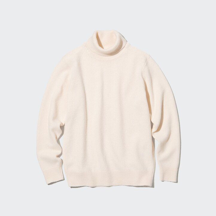 suéteres de lana de cordero premium uniqlo para hombre en negro