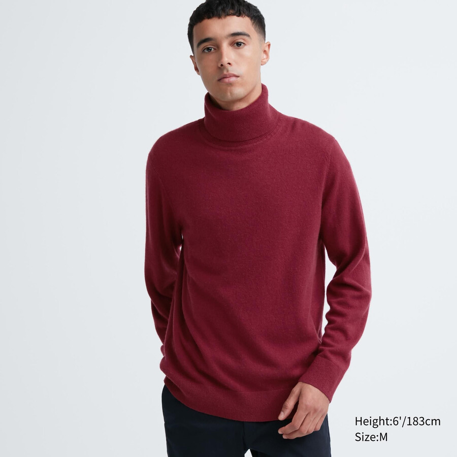 suéteres uniqlo 100pctshmere para hombre en color burdeos