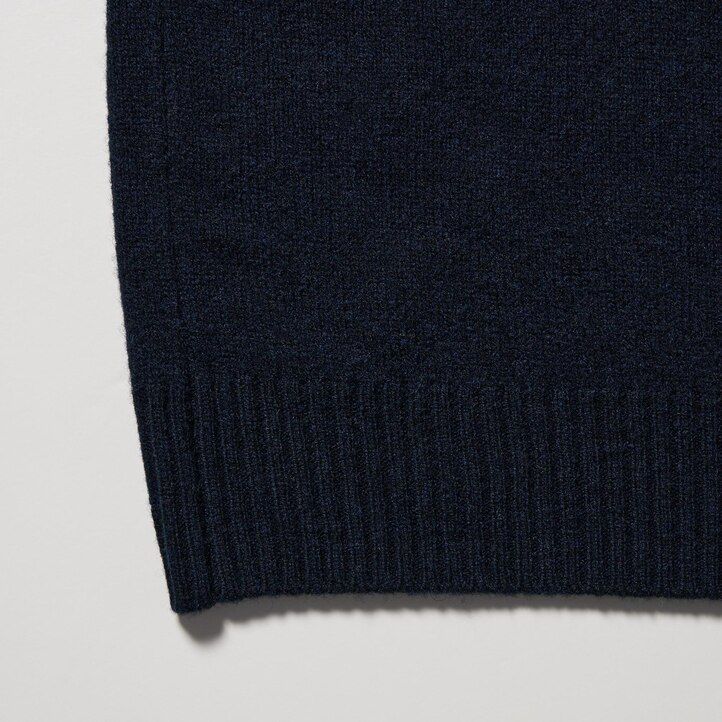 suéteres de cuello redondo de lana de cordero premium uniqlo para hombre blancos