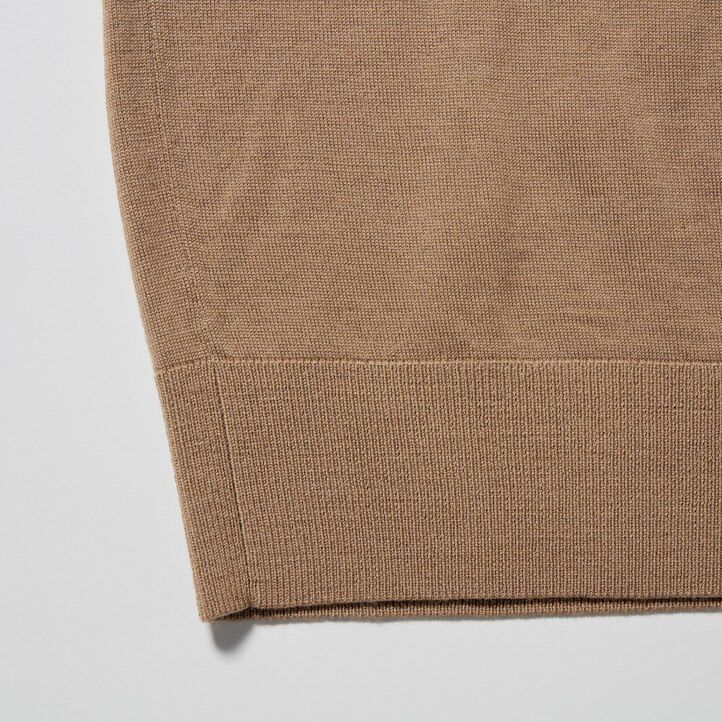 suéteres de cuello en v para hombre de merino extrafino 100 gris uniqlo