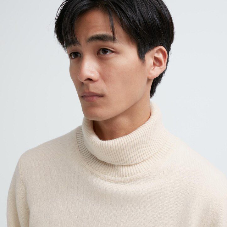 jerséis de lana de cordero premium uniqlo para hombre en azul