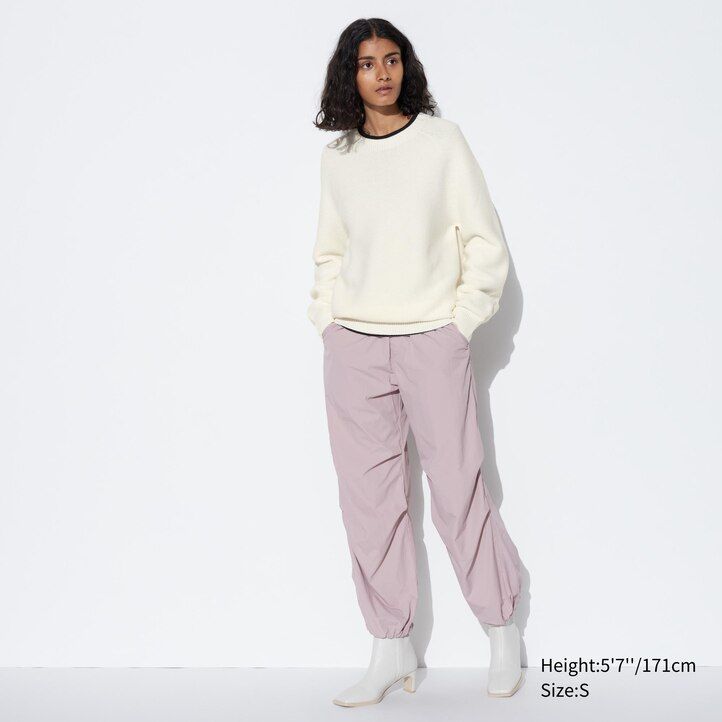 suéteres de cuello redondo sin costuras de punto 3d de uniqlo para hombre color rosa