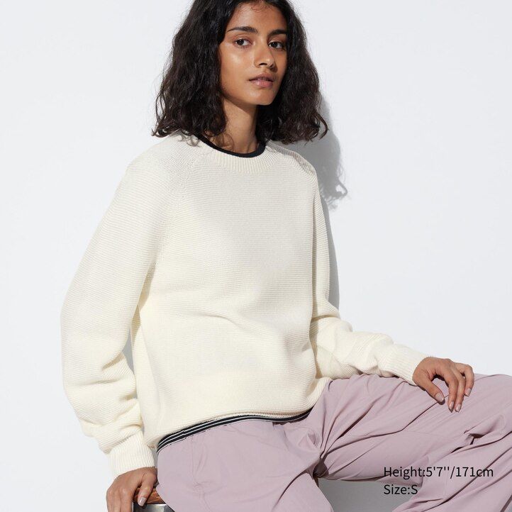 suéteres de cuello redondo sin costuras de punto 3d de uniqlo para hombre color rosa