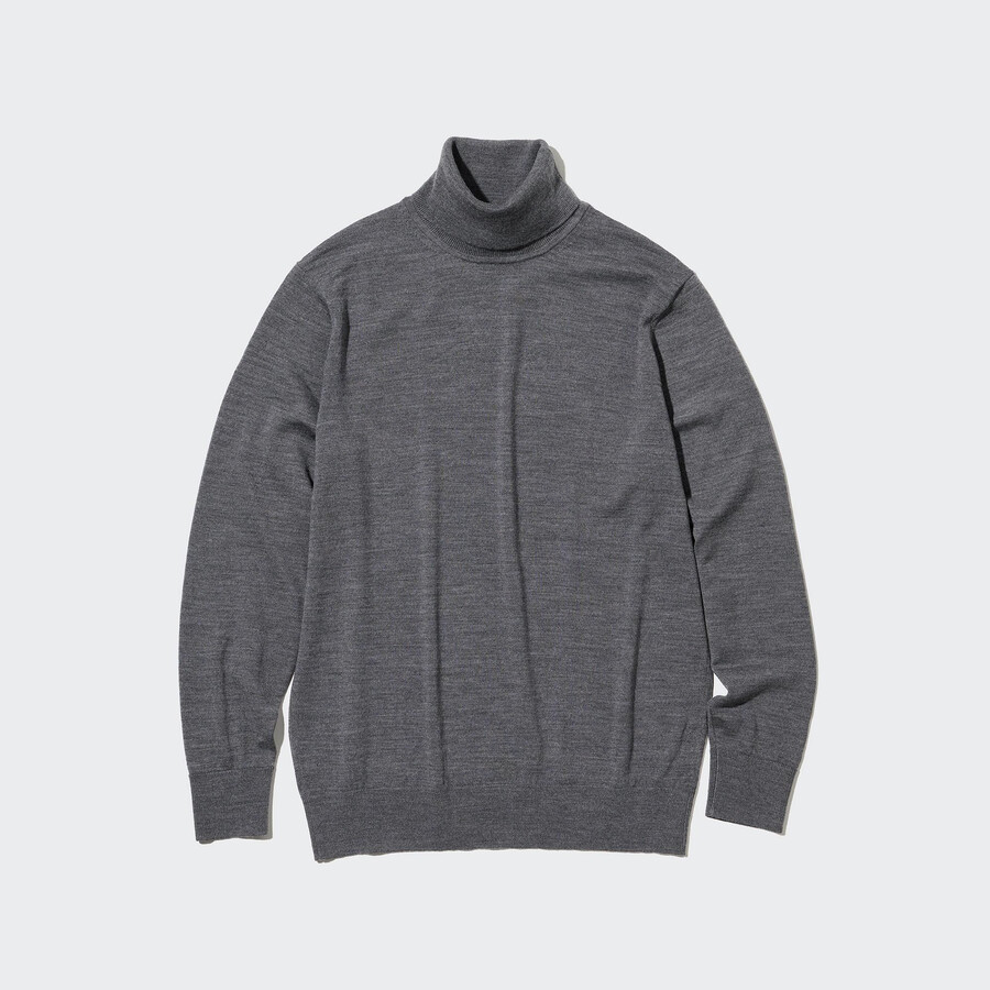 suéteres uniqlo de merino extrafino 100 gris para hombre