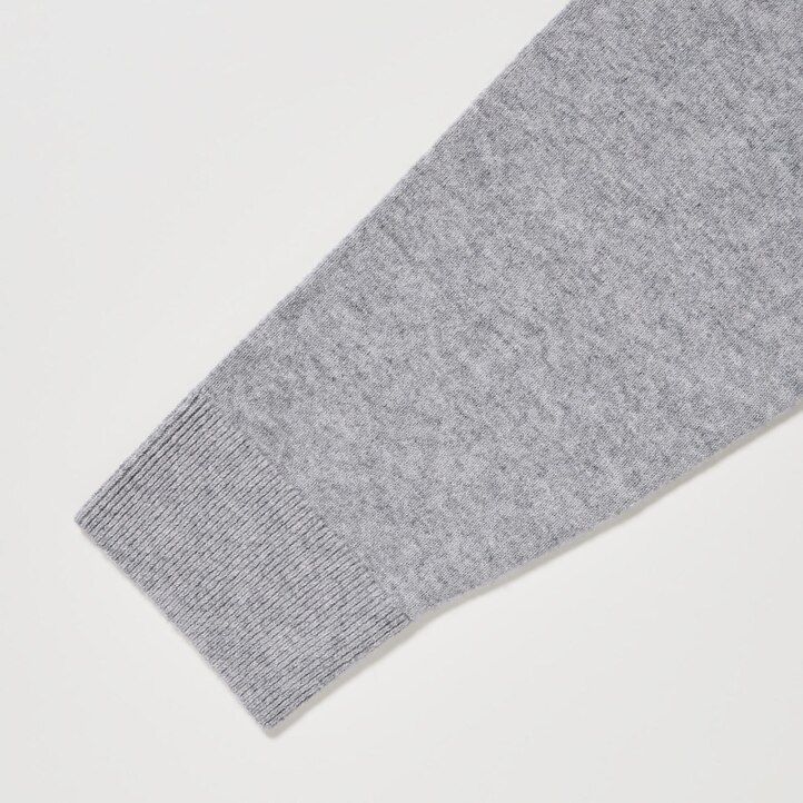 suéteres de cuello en v uniqlo 100pctshmere grises para hombre