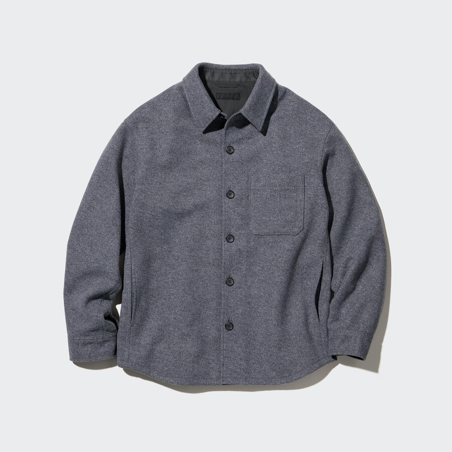 camisa uniqlo gris para hombre