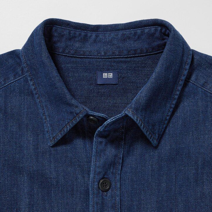 camisa vaquera oversize utility de uniqlo para hombre color azul