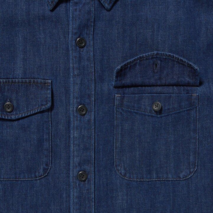 camisa vaquera oversize utility de uniqlo para hombre color azul