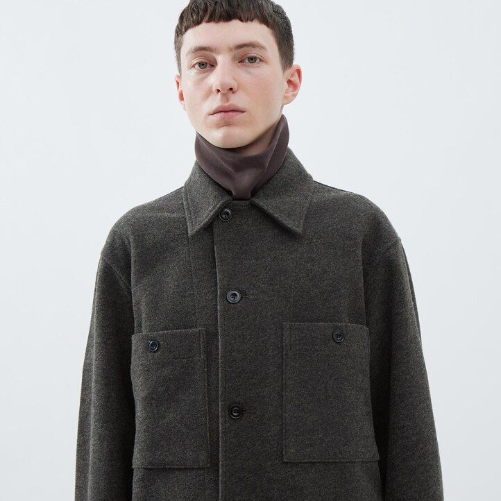 camisa de forro polar uniqlo para hombre gris