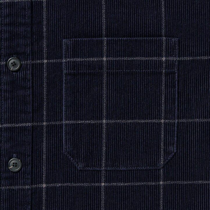 camisa de pana extragrande a cuadros uniqlo para hombre en azul marino