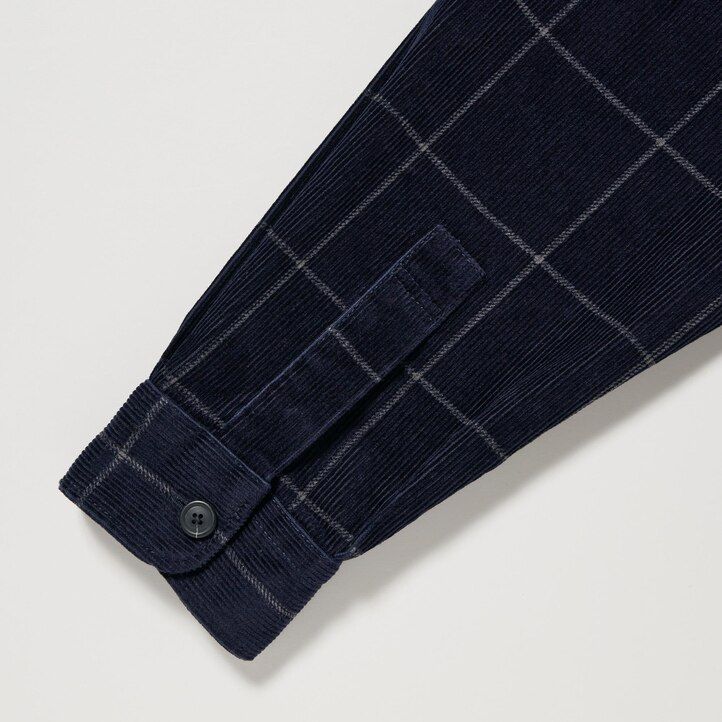 camisa de pana extragrande a cuadros uniqlo para hombre en azul marino