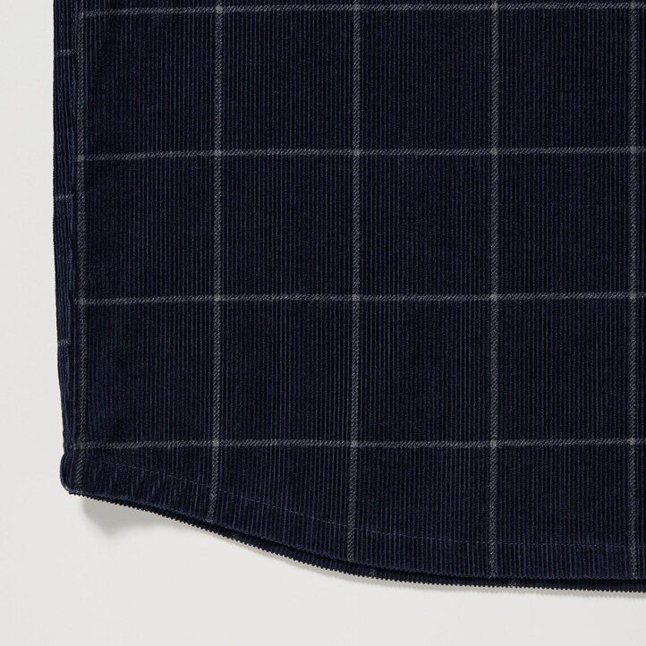 camisa de pana extragrande a cuadros uniqlo para hombre en azul marino