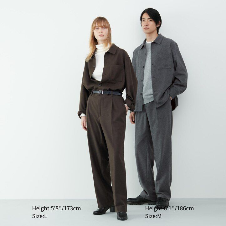camisa de sarga cepillada uniqlo gris para hombre