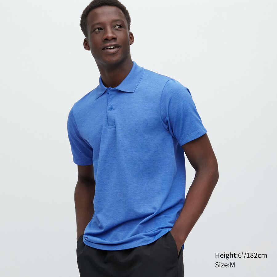 polo uniqlo dry ex para hombre azul