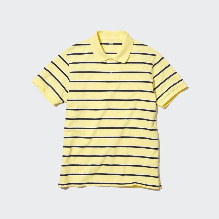 polo de rayas piqué seco uniqlo para hombre blanco