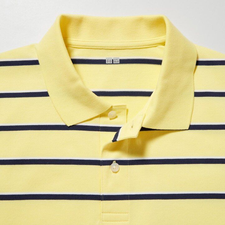 polo de rayas piqué seco uniqlo para hombre blanco