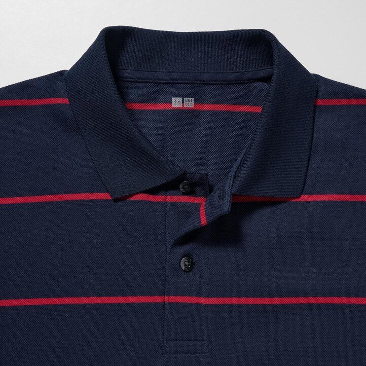 polo de rayas piqué seco uniqlo para hombre blanco
