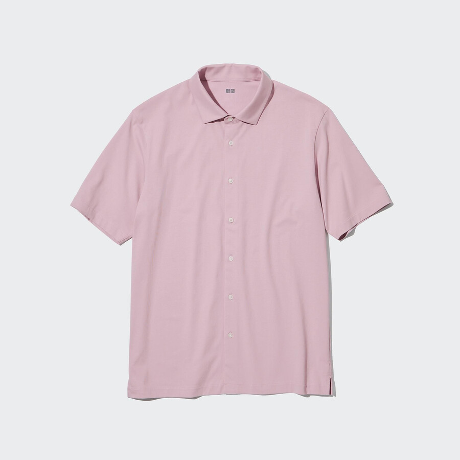 polo uniqlo airism de cuello abierto para hombre color rosa