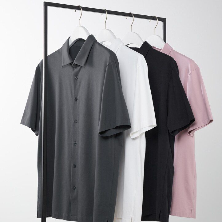 polo uniqlo airism de cuello abierto para hombre color rosa