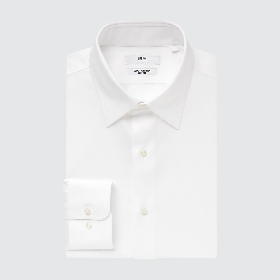 camiseta uniqlo super slim fit para hombre cuello regular sin planchado blanca